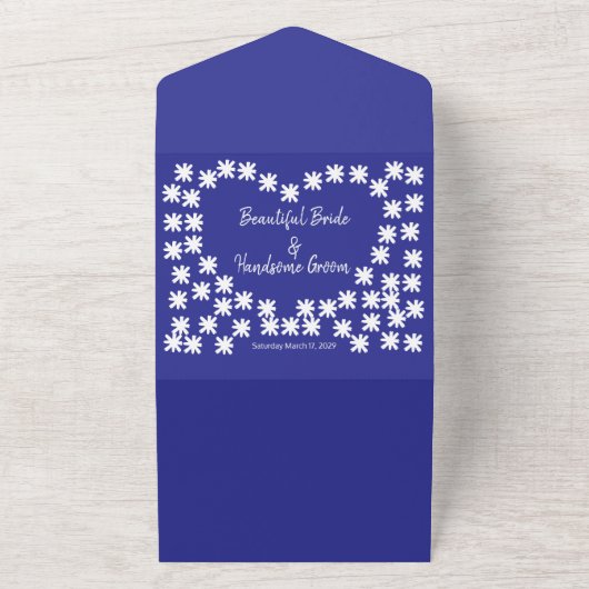 Elegant Modern Patriotic 4. Juli Hochzeit All In One Einladung (Außenbereich)