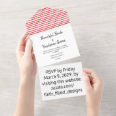 Elegant Modern Patriotic 4. Juli Hochzeit All In One Einladung (Abreißen)