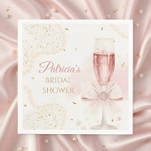 Elegant Modern Pearls & Prosecco Bridal Shower Serviette