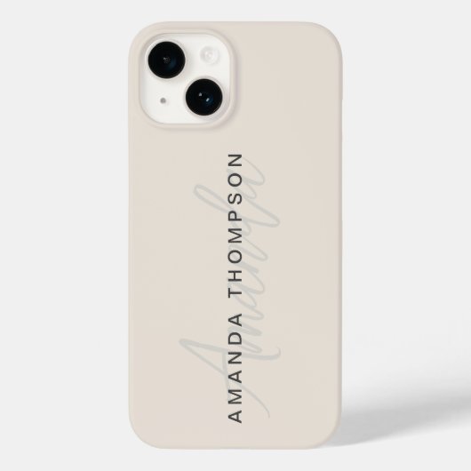 Elegant modern Personalisiert mit Name Monogram Case-Mate iPhone Hülle (Rückseite)