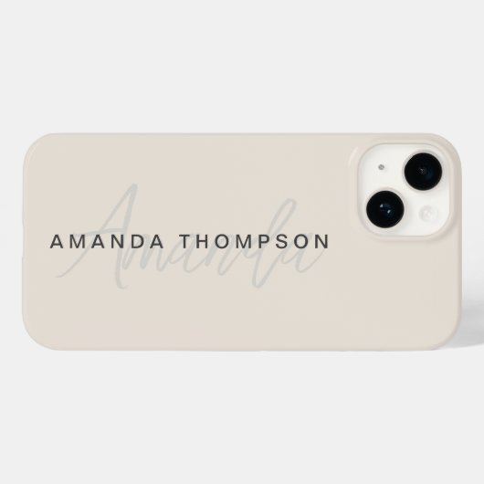 Elegant modern Personalisiert mit Name Monogram Case-Mate iPhone Hülle (Rückseite (Horizontal))