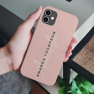 Elegant modern Personalisiert mit Name Monogram Case-Mate iPhone 14 Hülle