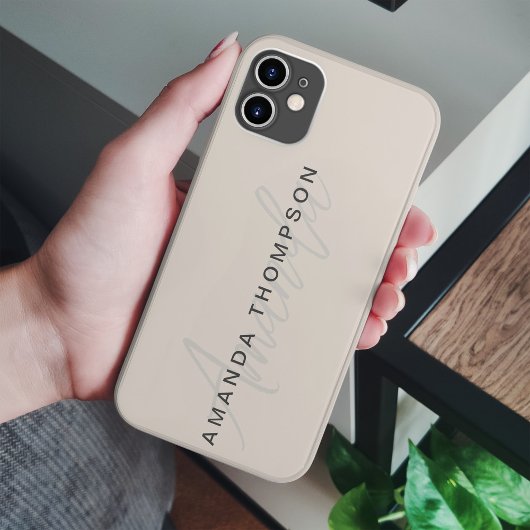 Elegant modern Personalisiert mit Name Monogram Case-Mate iPhone Hülle