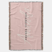 Elegant modern Personalisiert mit Name Monogram Decke (Vorderseite Vertikal)