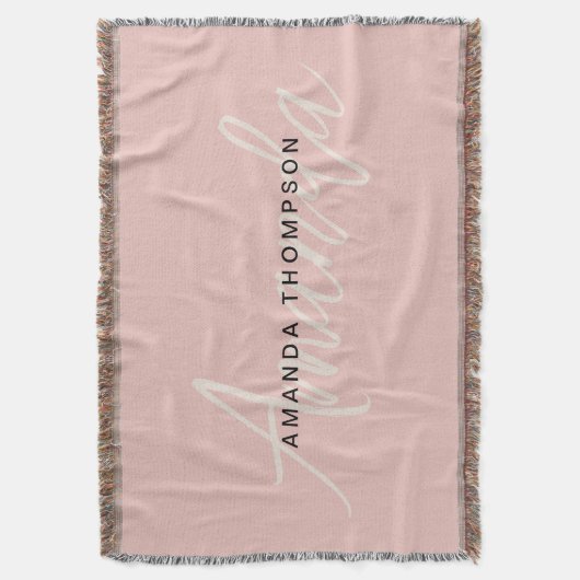 Elegant modern Personalisiert mit Name Monogram Decke (Vorderseite Vertikal)