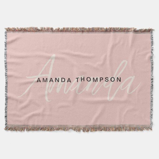 Elegant modern Personalisiert mit Name Monogram Decke (Vorderseite)