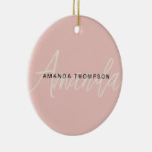 Elegant modern Personalisiert mit Name Monogram Keramik Ornament (Rechts)