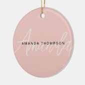 Elegant modern Personalisiert mit Name Monogram Keramik Ornament (Links)