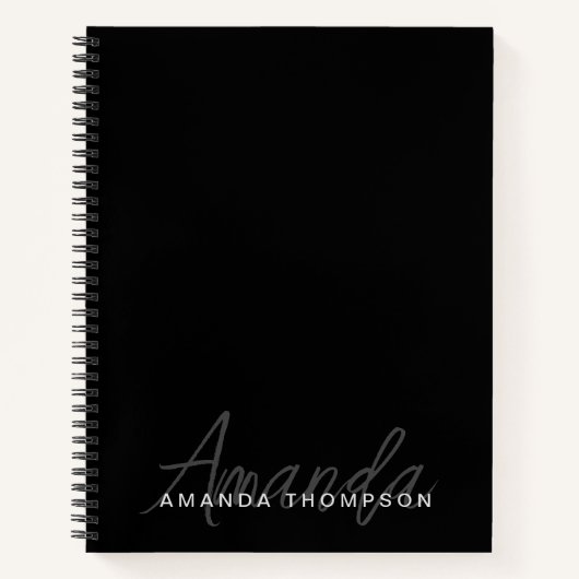 Elegant modern Personalisiert mit Name Monogram Notizblock (Vorderseite)