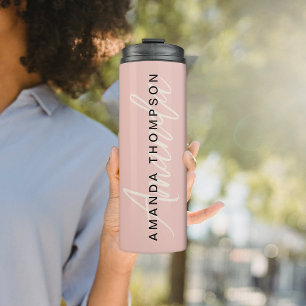 Elegant modern Personalisiert mit Name Monogram Thermosbecher