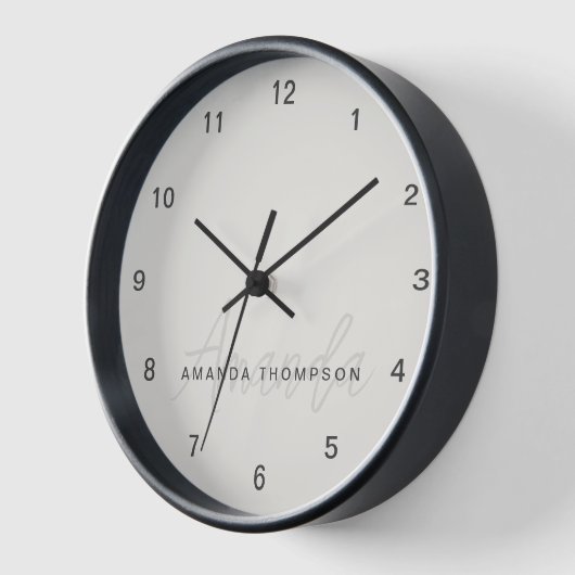 Elegant modern Personalisiert mit Name Monogram Uhr (Winkel)