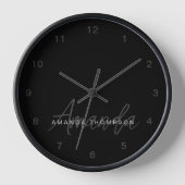 Elegant modern Personalisiert mit Name Monogram Uhr (Vorderseite)