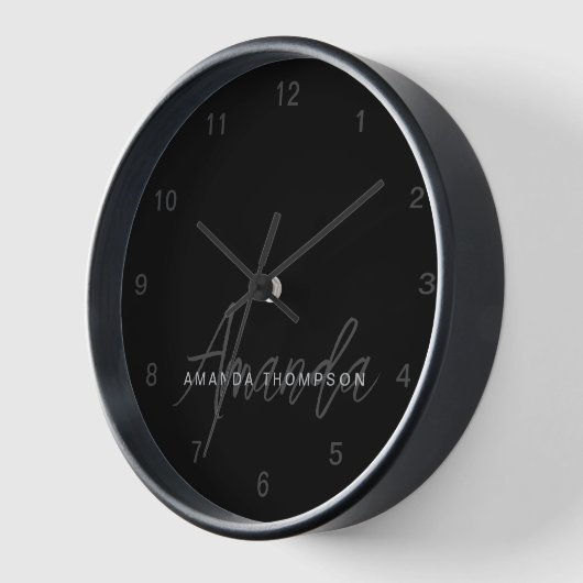 Elegant modern Personalisiert mit Name Monogram Uhr (Winkel)