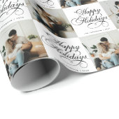 Elegant Modern Personalized Couple Photo Holiday Geschenkpapier (Rolleneckpunkt)
