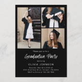 Elegant Modern Photo Collage Graduation Party  Inv Einladung (Rückseite)
