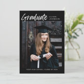 Elegant Modern Photo Collage Graduation Party  Inv Einladung (Stehend Vorderseite)