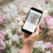 Elegant Modern Photo Dusty Blue Funeral Einladung