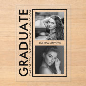 Elegant Modern Photo Graduation Announcement Acryleinladungen (Vorderseite)