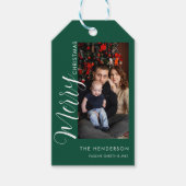 Elegant Modern Photo Holiday Tag |Merry Christmas Geschenkanhänger (Vorderseite)