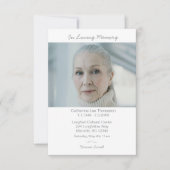 Elegant Modern Photo In Loving Memory Funeral Einladung (Vorderseite)