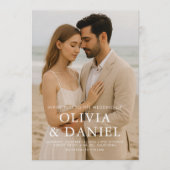 Elegant Modern Photo Wedding Einladung (Vorderseite)