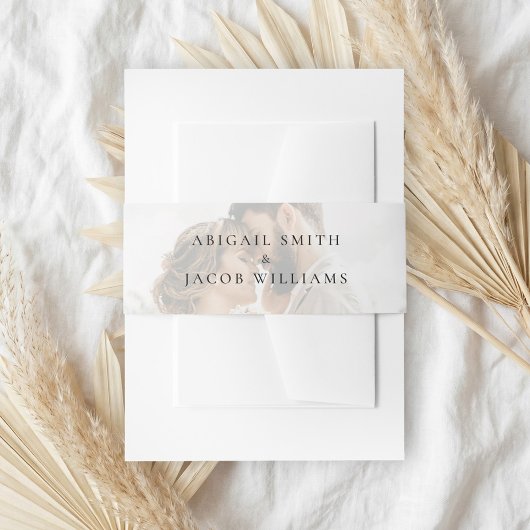 Elegant Modern Photo Wedding Einladungsbanderole