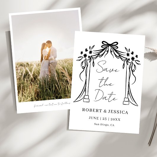 Elegant Modern Photo Wedding Save The Date Einladung