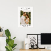 Elegant Modern Photo Wedding Welcome Poster (Heimbüro)