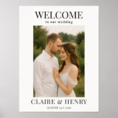 Elegant Modern Photo Wedding Welcome  Poster (Vorne)