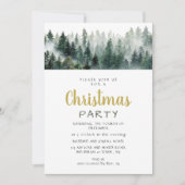 Elegant Modern Pine Forest Christmas Party Einladung (Vorderseite)