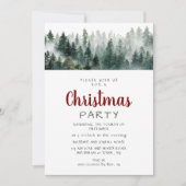 Elegant Modern Pine Forest Christmas Party Einladung (Vorderseite)