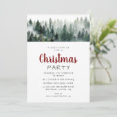 Elegant Modern Pine Forest Christmas Party Einladung (Stehend Vorderseite)