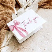 Elegant Modern Pink Bow Sie bindet den Knoten Dankeskarte