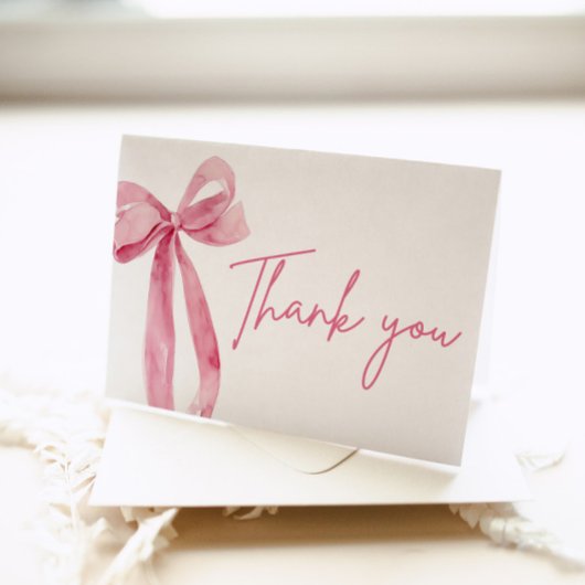 Elegant Modern Pink Bow Sie bindet den Knoten Dankeskarte