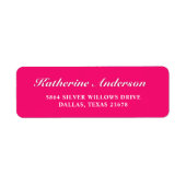 Elegant Modern Pink Custom Name Return Address La (Vorne)
