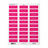Elegant Modern Pink Custom Name Return Address La (Vorne)