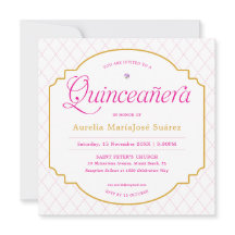 Elegant Modern Pink Gold Quinceñera