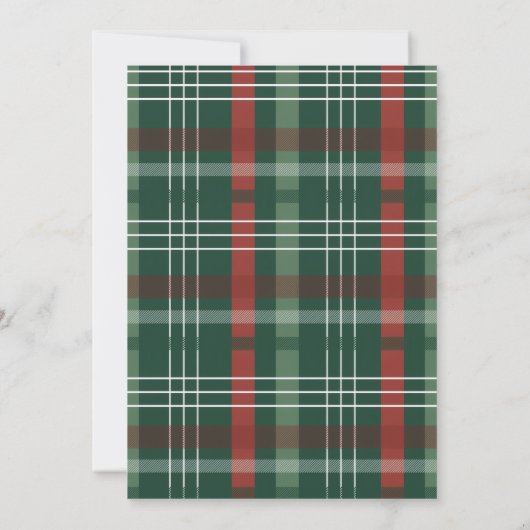 Elegant Modern Plaid Christmas Party Invitation Einladung (Rückseite)
