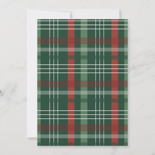 Elegant Modern Plaid Green Christmas Party Einladung (Rückseite)
