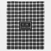 Elegant Modern Plaid Throw with Custom Monogram Fleecedecke (Vorderseite)