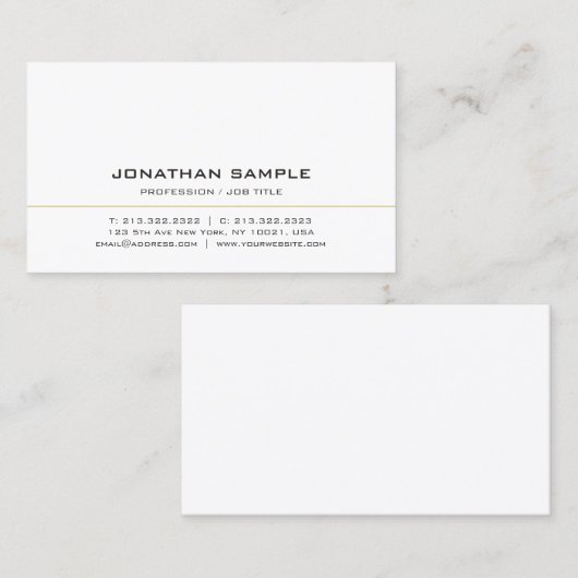 Elegant Modern Professional Simple Template Visitenkarte (Vorne/Hinten)