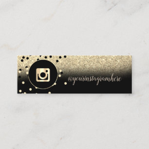 Elegant Modern, Punkte, Gold Glitter Instagram Mini Visitenkarte