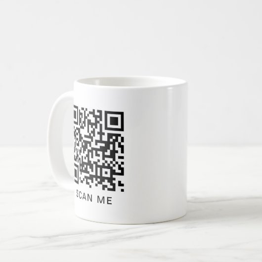 Elegant Modern QR Code Scan Me Create Your Own Kaffeetasse (Vorderseite Links)