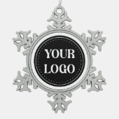 elegant, modern, raffiniert und editierbar. schneeflocken Zinn-Ornament (Vorderseite)