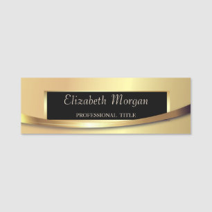 Elegant modern, Rahmen, Streifen, falsches Gold Namensschild