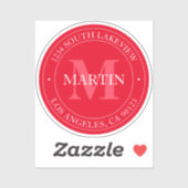 Elegant Modern Red Aufkleber (Blatt)