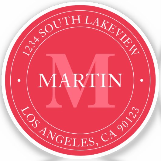 Elegant Modern Red Aufkleber (Vorderseite)