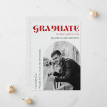 Elegant modern red black & grey graduation
