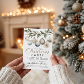 Elegant Modern Retro Christmas Party Invitation Einladung