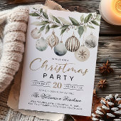 Elegant Modern Retro Christmas Party Invitation Einladung
